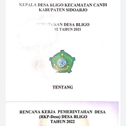 Peraturan Desa Bligo Nomor 02 Tahun 2021 Tentang RKPDes Desa Bligo Tahun 2022